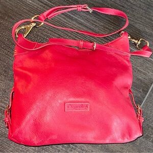 Dooney & Bourke Red Crossbody Bag with Gold Accents